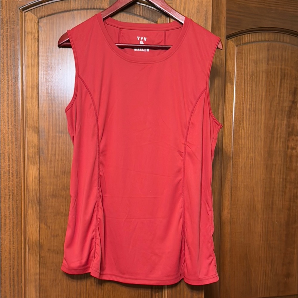 Women's Red Sleeveless Workout Tank